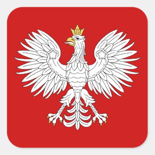 Polish Eagle Square Sticker