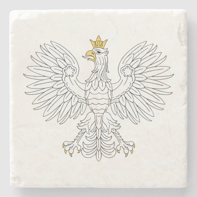 Polish Eagle Stone Coaster (Front)