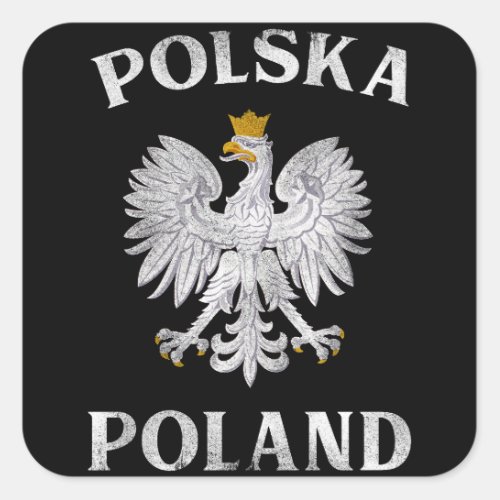 Polish Eagle T Poland Coat Of Arms Polska Square Sticker