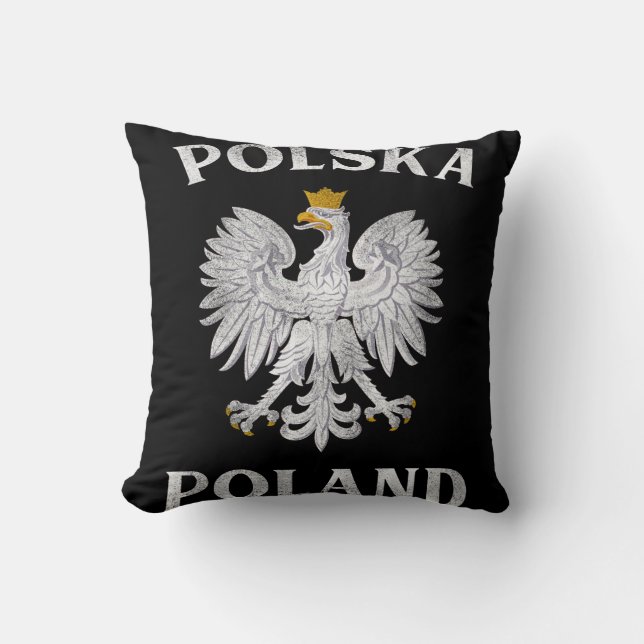Polish Eagle T Poland Coat Of Arms Polska Throw Pillow (Front)
