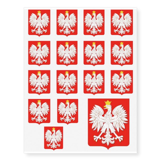 POLISH EAGLE TEMPORARY TATTOOS (Front)