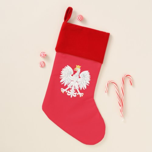 Polish Eagle Velvet Christmas Stocking