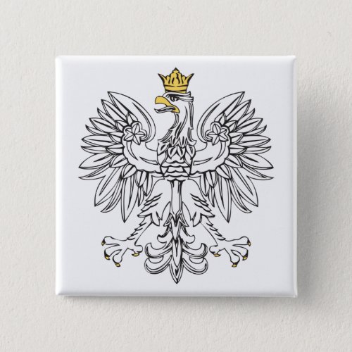 Polish Eagle With Gold Crown Button