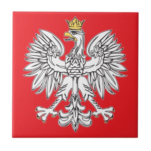 Polish Eagle With Gold Crown Ceramic Tile