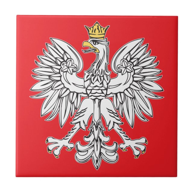 Polish Eagle With Gold Crown Ceramic Tile (Front)