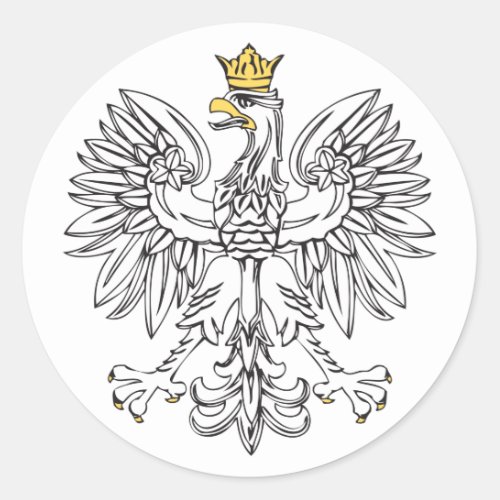 Polish Eagle With Gold Crown Classic Round Sticker