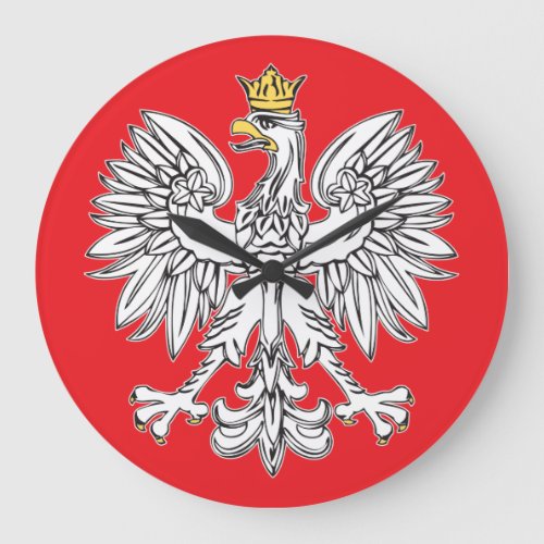 Polish Eagle With Gold Crown Clock