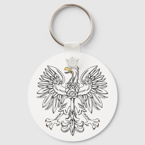 Polish Eagle With Gold Crown Keychain