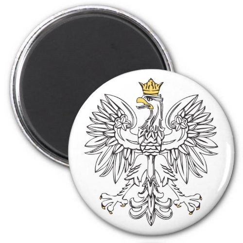 Polish Eagle With Gold Crown Magnet