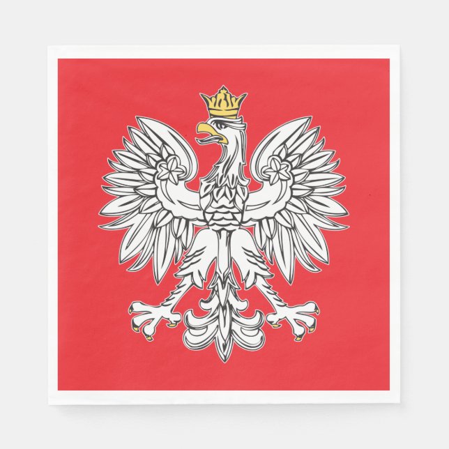 Polish Eagle With Gold Crown Paper Napkin (Front)