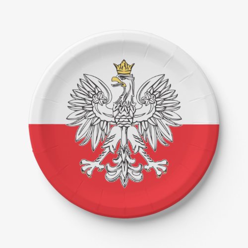 Polish Eagle With Gold Crown Paper Plate