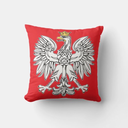 Polish Eagle With Gold Crown Pillow