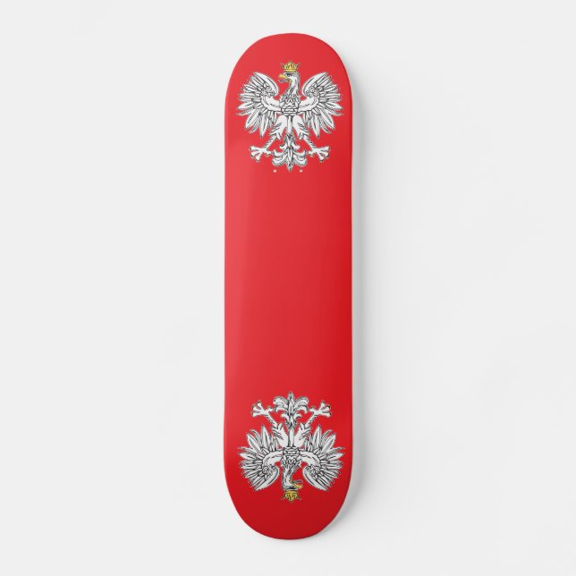 Polish Eagle With Gold Crown Skateboard Deck (Front)