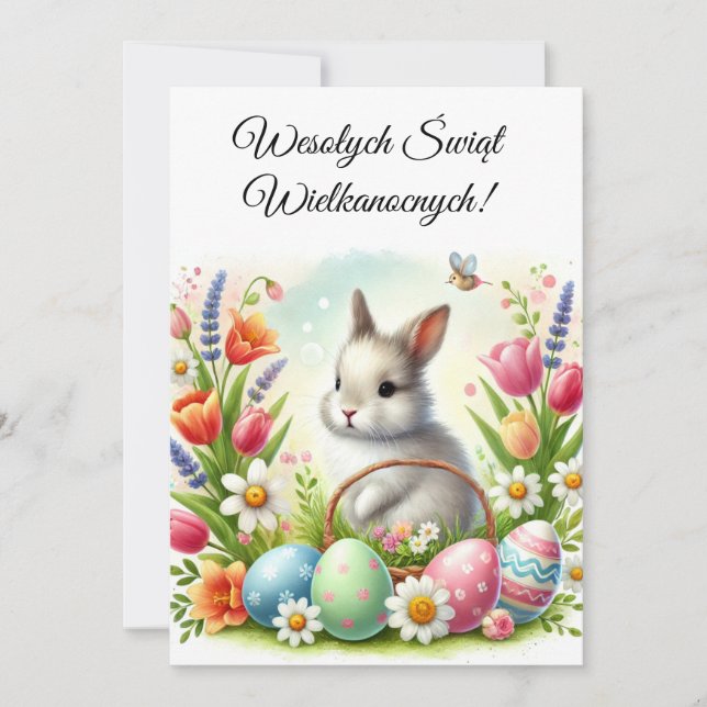 Polish Easter Greetings Wesolych Swiat Invitation (Front)