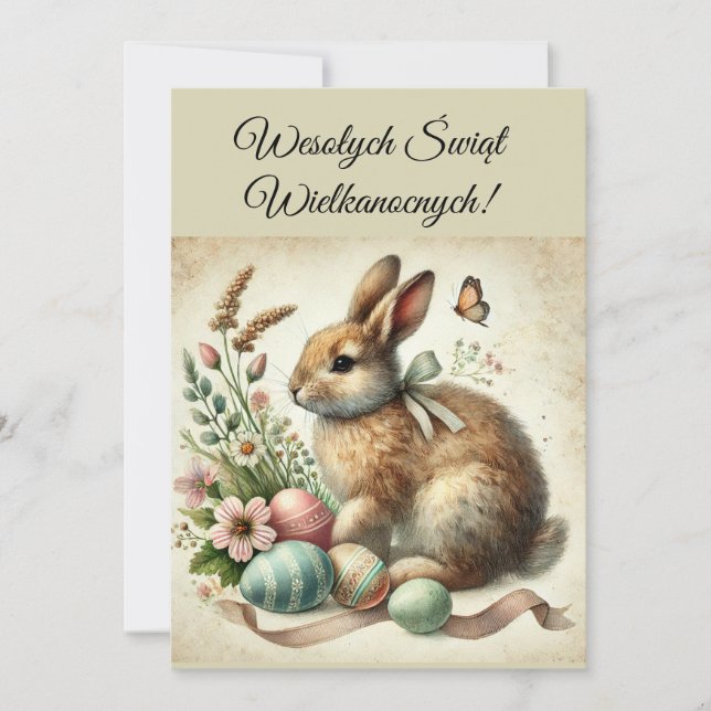 Polish Easter Greetings Wesolych Swiat Invitation (Front)