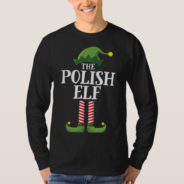 Polish Elf Matching Family Group Christmas Party T-Shirt (Front)