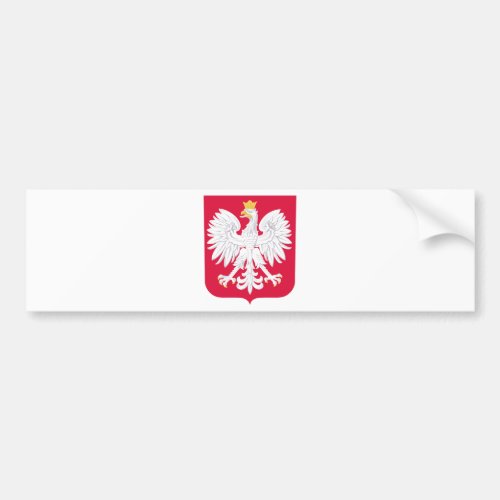 Polish Emblem _ Poland Shield _ Polska Herb Polski Bumper Sticker