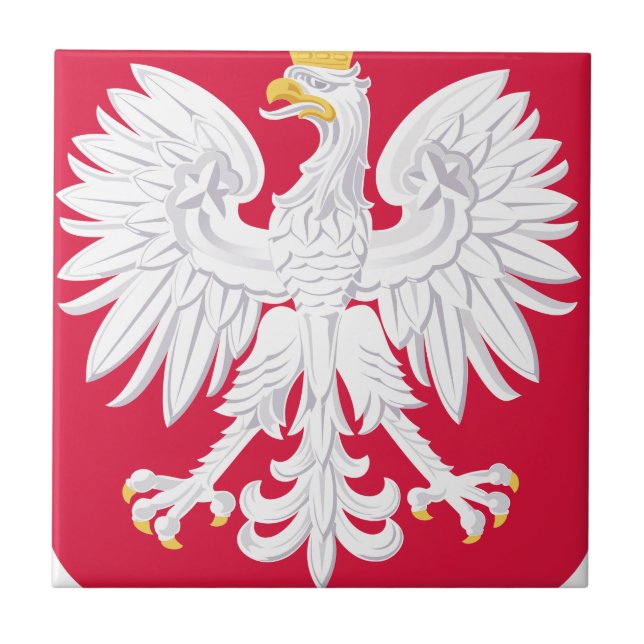 Polish Emblem - Poland Shield - Polska Herb Polski Ceramic Tile (Front)