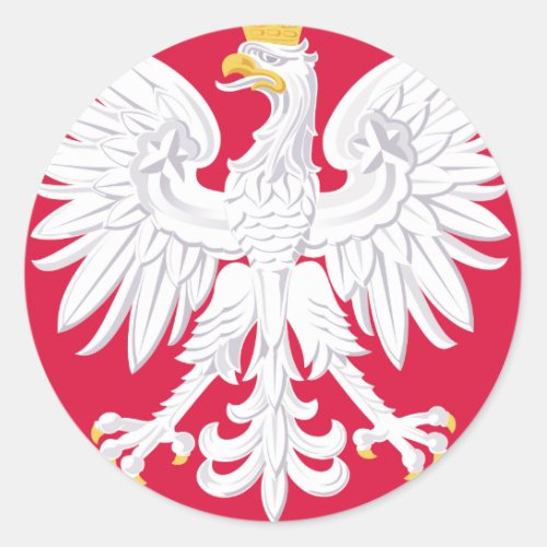 Polish Emblem _ Poland Shield _ Polska Herb Polski Classic Round Sticker