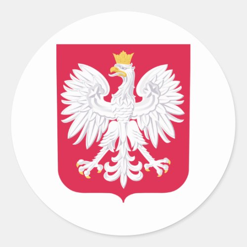 Polish Emblem _ Poland Shield _ Polska Herb Polski Classic Round Sticker