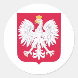 Polish Emblem - Poland Shield - Polska Herb Polski Classic Round Sticker