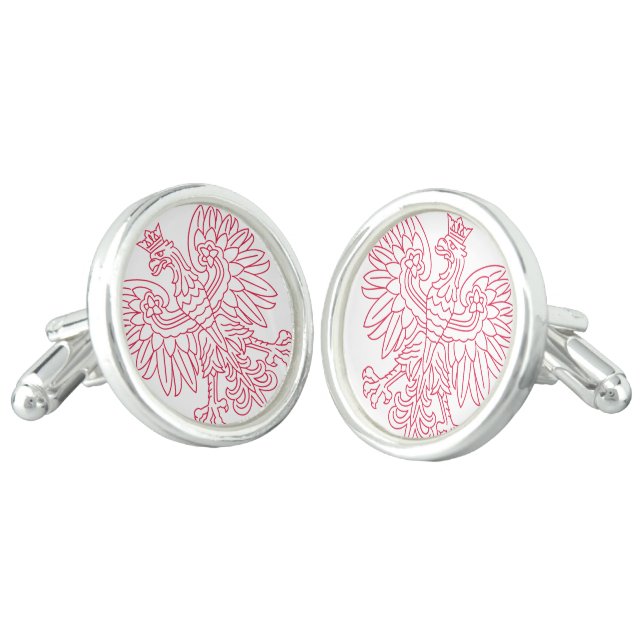 Polish Emblem - Poland Shield - Polska Herb Polski Cufflinks (Angled)