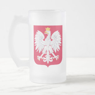Polish Emblem - Poland Shield - Polska Herb Polski Frosted Glass Beer Mug