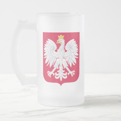 Polish Emblem _ Poland Shield _ Polska Herb Polski Frosted Glass Beer Mug