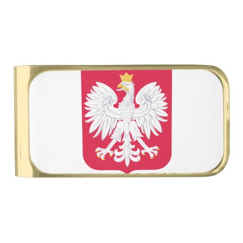 Polish Emblem _ Poland Shield _ Polska Herb Polski Gold Finish Money Clip