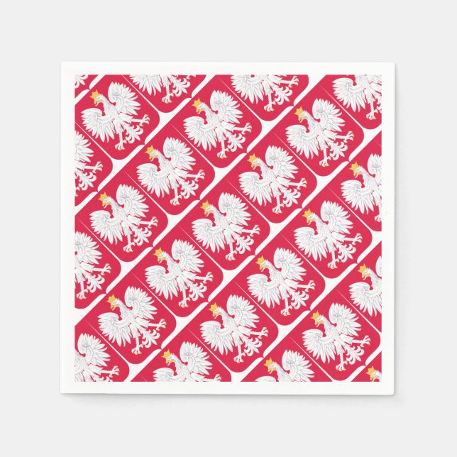 Polish Emblem - Poland Shield - Polska Herb Polski Napkins (Front)