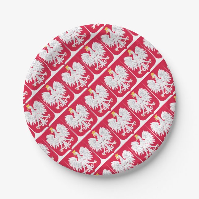 Polish Emblem - Poland Shield - Polska Herb Polski Paper Plates (Front)