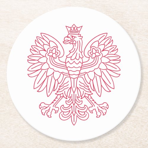Polish Emblem _ Poland Shield _ Polska Herb Polski Round Paper Coaster