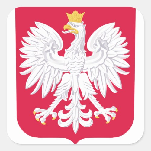 Polish Emblem _ Poland Shield _ Polska Herb Polski Square Sticker