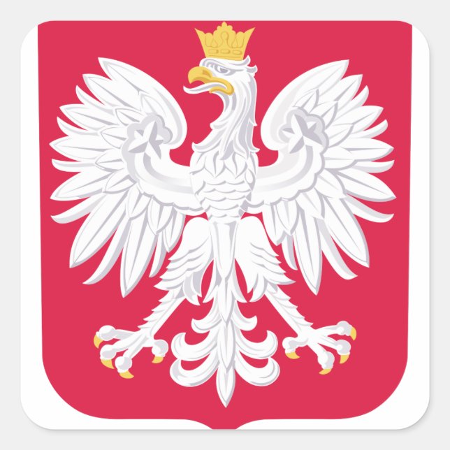 Polish Emblem - Poland Shield - Polska Herb Polski Square Sticker (Front)