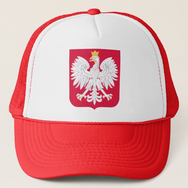 Polish Emblem - Poland Shield - Polska Herb Polski Trucker Hat (Front)