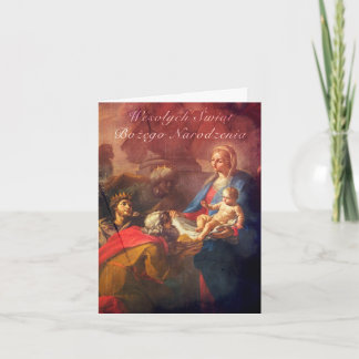 Polish/English Christmas Card - Adoration
