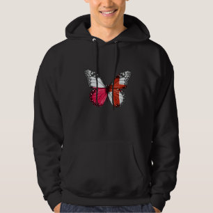 Polish English Flag Butterfly Hoodie