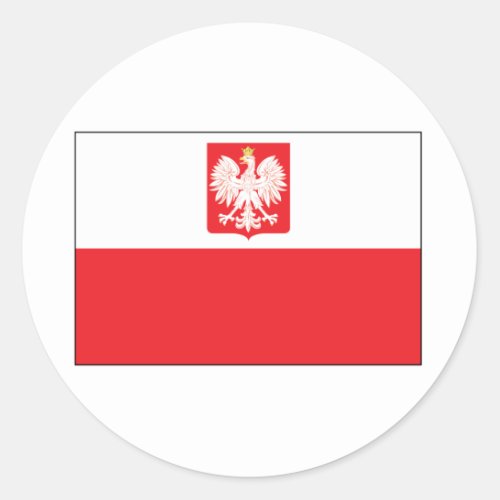 Polish Falcon Flag Classic Round Sticker