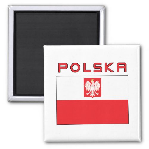 Polish Falcon Flag With Polska Magnet