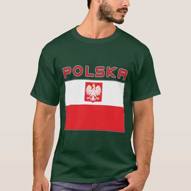 Polish Falcon Flag With Polska T-Shirt (Front)