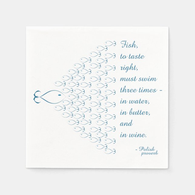 Polish Fish Proverb Napkin (Front)