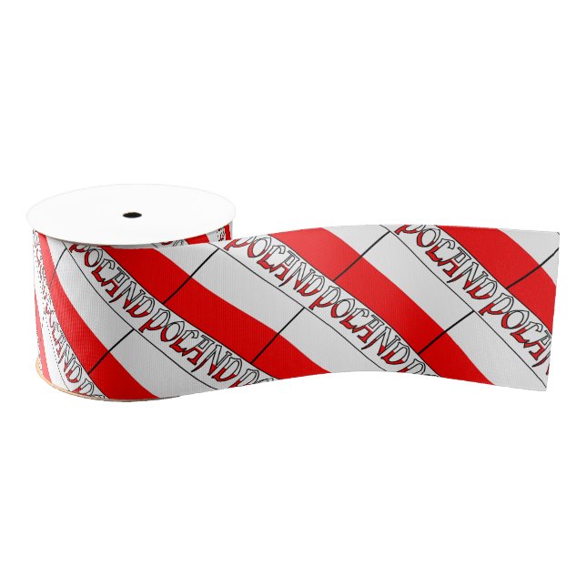 Polish Flag and Poland Grosgrain Ribbon (Spool)
