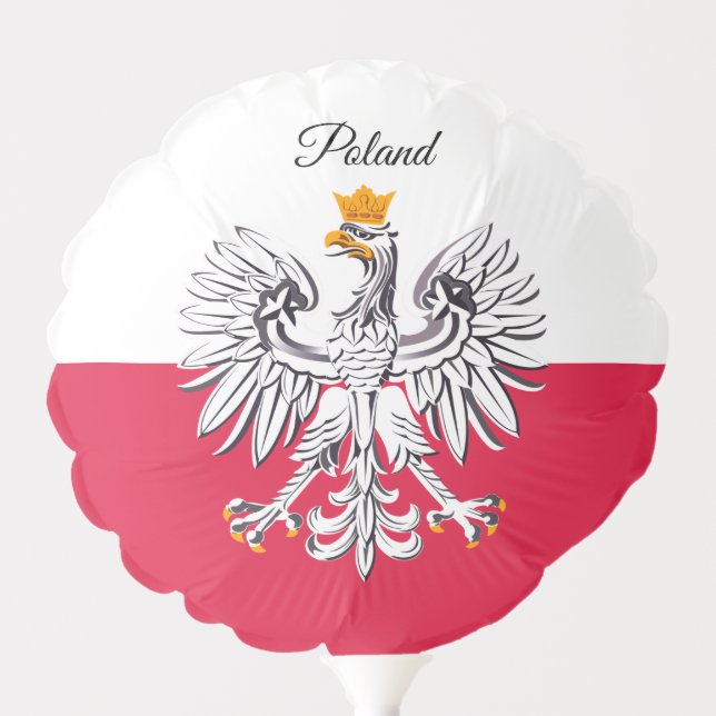 Polish Flag Balloon, patriotic Eagle / love Poland Balloon (Front)