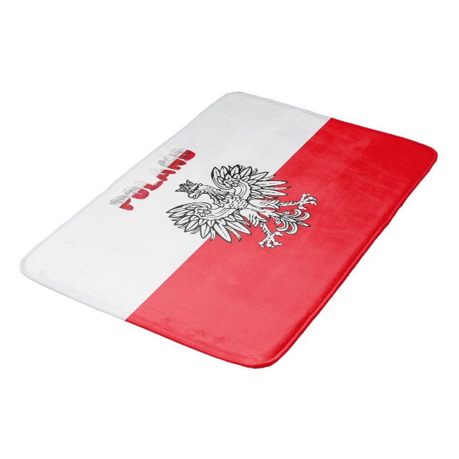 Polish flag bathroom mat (Angled)