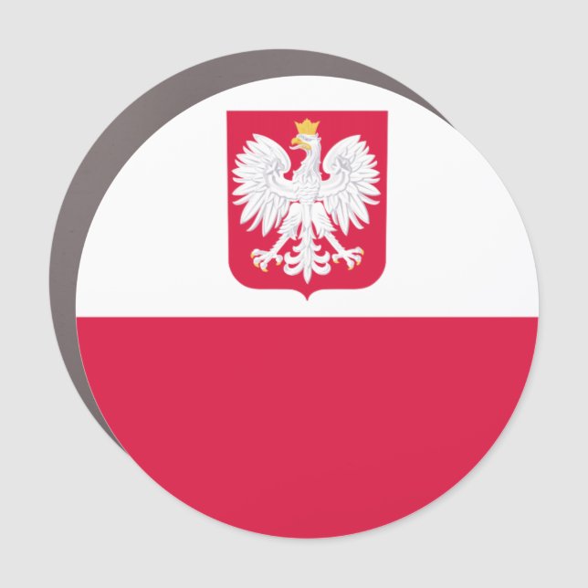 Polish flag car magnet (Front)