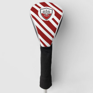 Polish flag-coat arms golf head cover