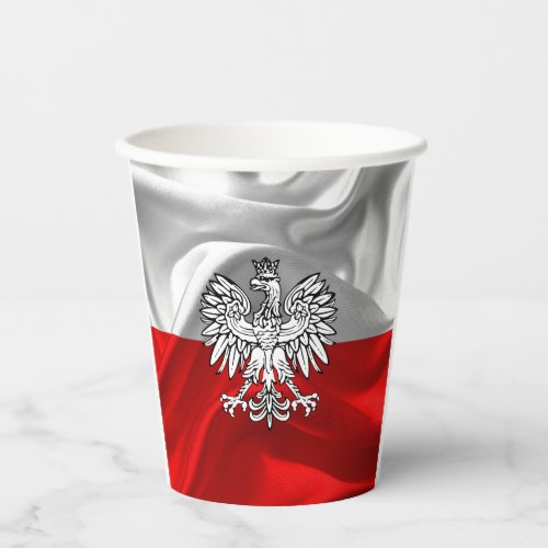 Polish flag_coat arms paper cups