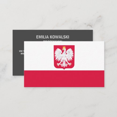 Polish Flag  Coat of Arms Flag of Poland Business Card