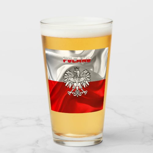 Polish flag_coat of arms  glass