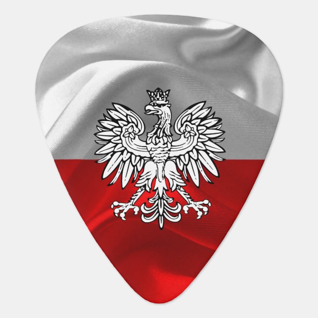Polish flag-Coat of arms Guitar Pick (Front)